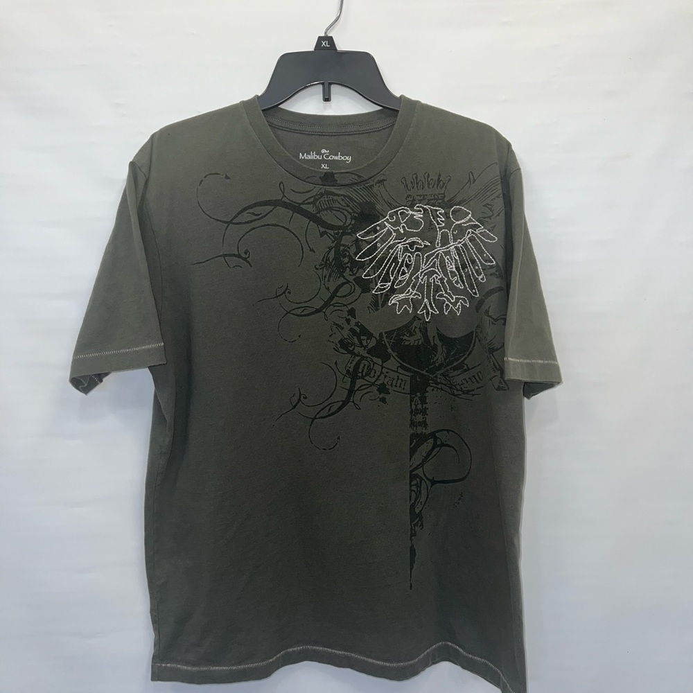 Malibu Cowboy T-Shirt Men’s Extra Large Multicolor Embroidered 100% Cotton